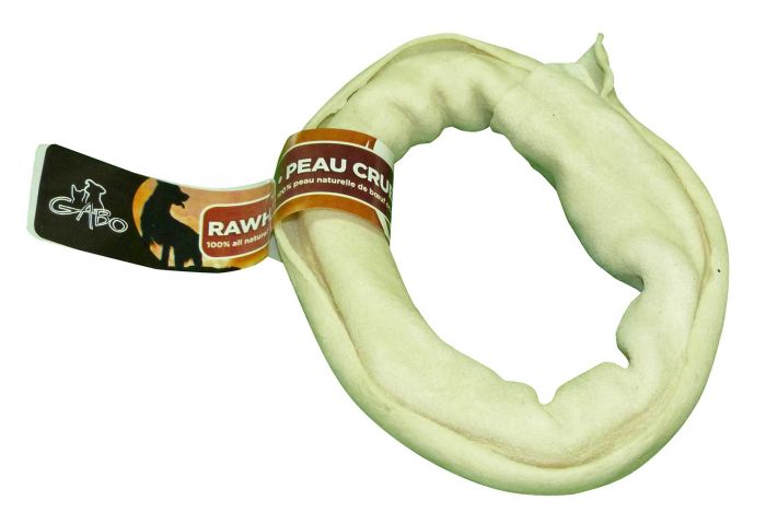 Gabo White Rawhide Ring Dog