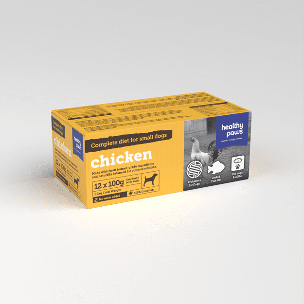 Healthy Paws Complete Small Dog Dinner Chicken 12 x 100g Harmony Pet Supplies Scarborough