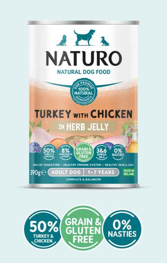 Naturo Adult Dog Grain & Gluten Free Turkey with Chicken in a Herb Jelly