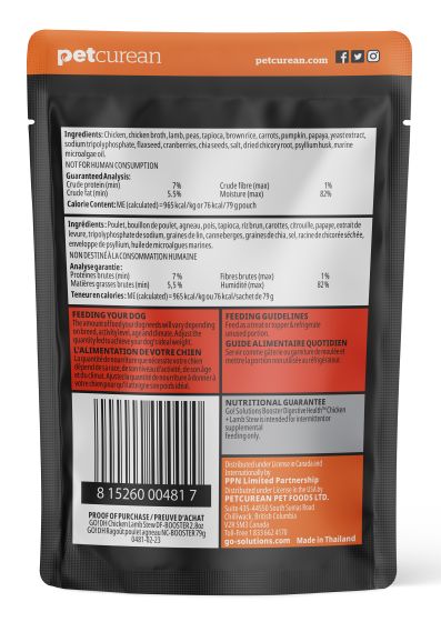 Go! Booster Digestive Health - Chicken And Lamb Stew - Meal Topper Dog Back