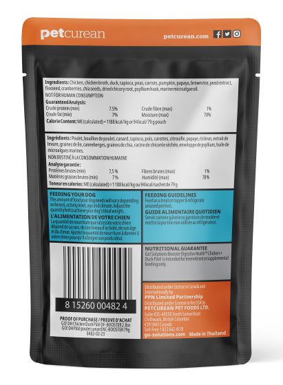 Go Booster Digestive Health Chicken And Duck Pate Meal Topper Dog