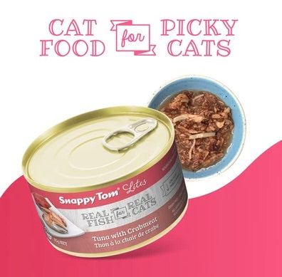 SnappyTom Tuna with Crabmeat Cat can food, close-up