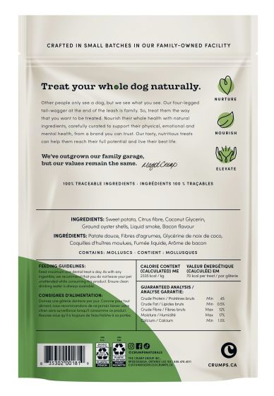 Crumps Plaque Busters - Bacon Flavoured - Dog Dental Sticks Harmony Pet Supplies Scarborough