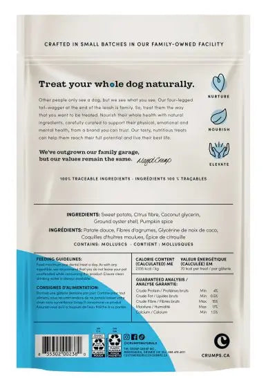 Crumps Plaque Busters With Pumpkin Spice - Dog Dental Sticks Harmony Pet Supplies Scarborough