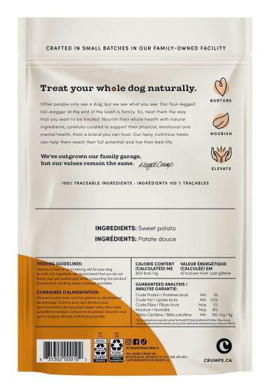 Crumps - Sweet Potato Chews - Dog Harmony Pet Supplies Scarborough