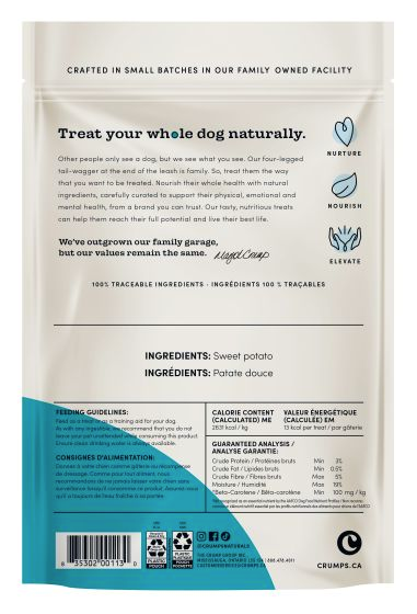 Crumps - Sweet Potato Fries - Dog Harmony Pet Supplies Scarborough