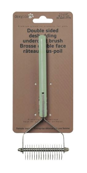 Dexypaws - Double-Sided Metallic Deshedding Undercoat Brush Front