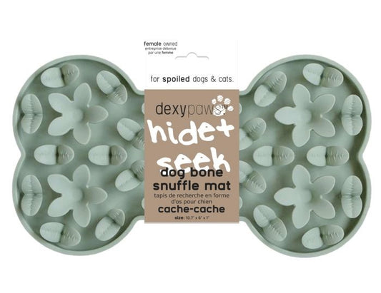 Dexypaws-Silicone Snuffle Mat Hide_Seek Bone Front