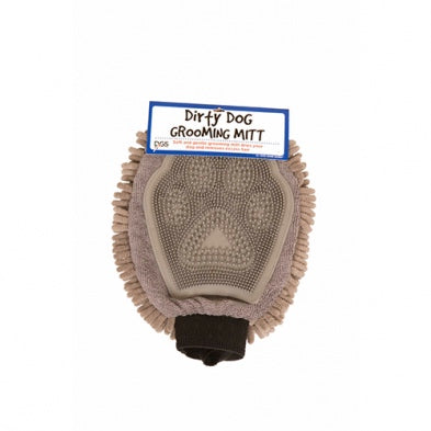 Dog Gone Smart Dirty Dog Grooming Mitt Grey Front