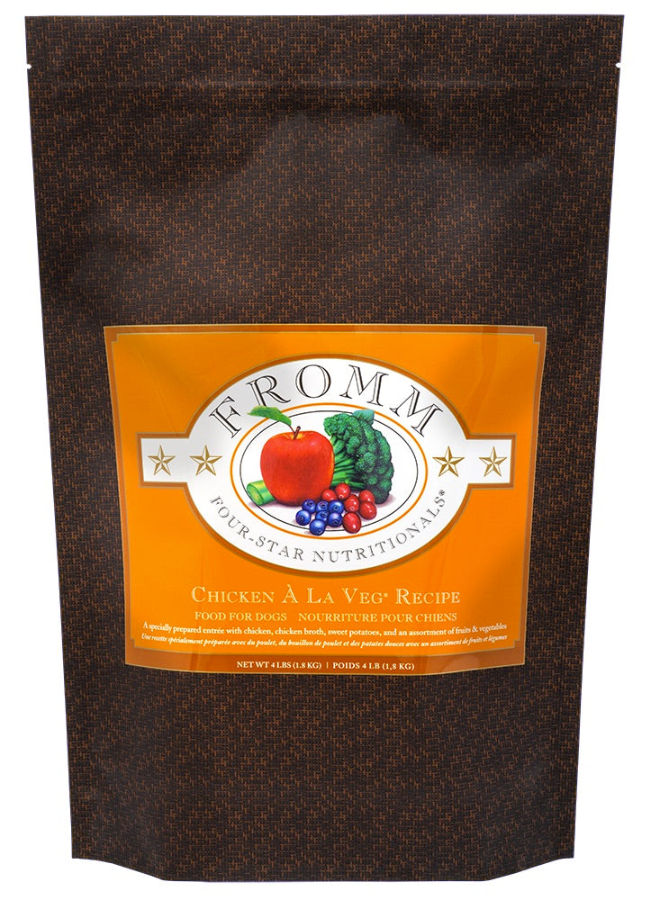 FrommFourStarNutritionals-ChickenALaVegRecipe-Dog Food front -Harmony Pet Supplies Scarborough