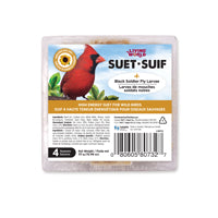 Packaging of Living World Wild Bird Suet with sunflower seed chips, featuring an image of a red cardinal bird, front.