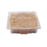 Packaging of Living World Wild Bird Suet with an image of a bird on it, specifically designed for attracting wild birds with high-fat content, details.
