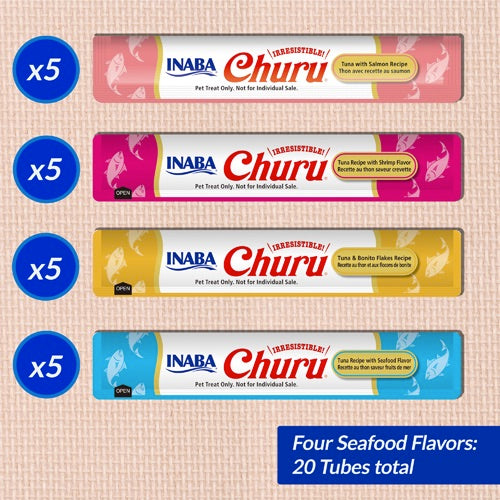 Inaba Cat Churu Purées - Seafood Mix Variety Pack Details