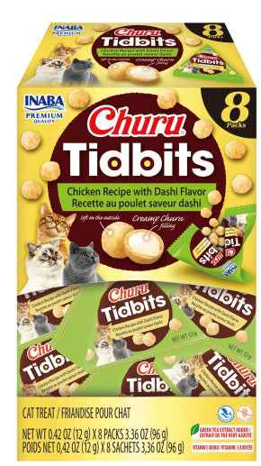 Inaba Churu Tidbits Chicken Recipe with Dashi Flavor Cat Treats (8 Pack)