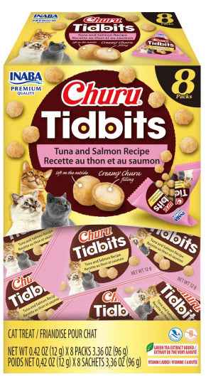 Inaba Churu Tidbits Tuna & Salmon Recipe Cat Treats (8 Pack)