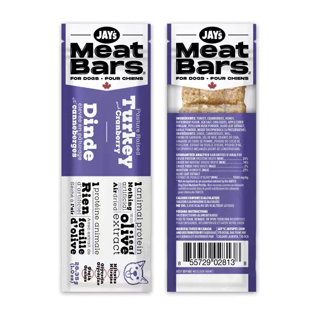 Jay's Meat Bar - Turkey & Cranberry - Dog Treat Harmony Pet Supplies Scarborough