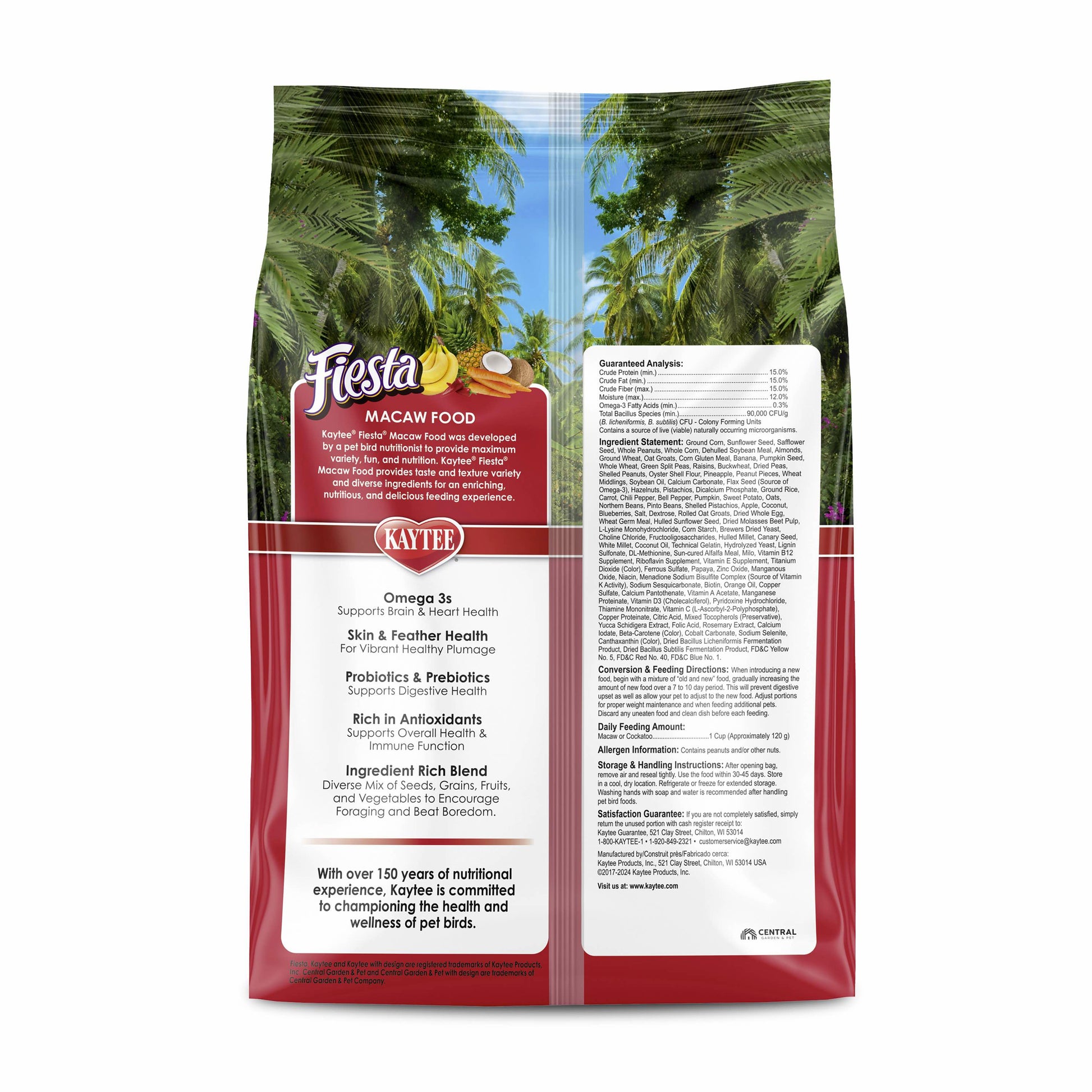 Kaytee Fiesta Macaw Bird Food Back