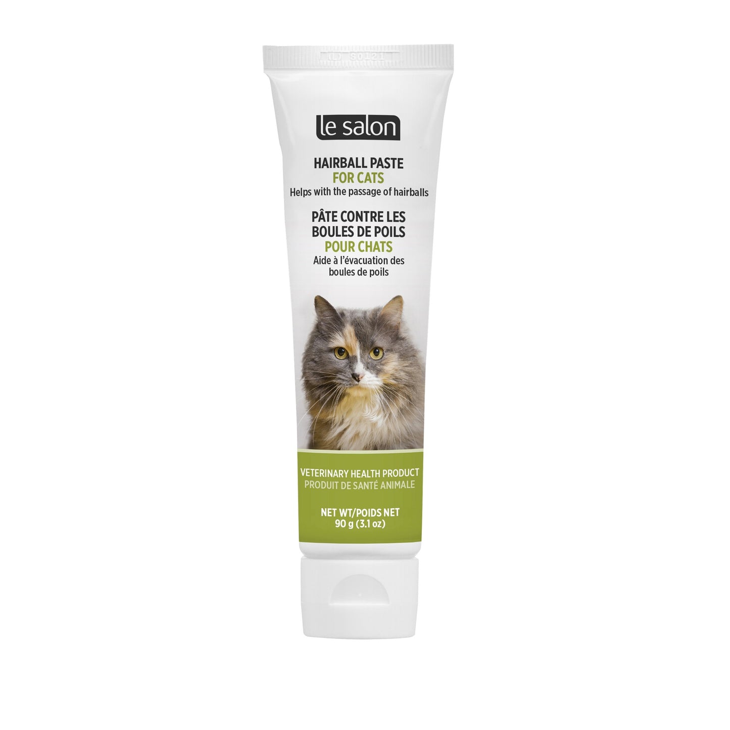 Tube of Le Salon hairball paste for cats on a white background at Harmony Pet Supplies Scarborough