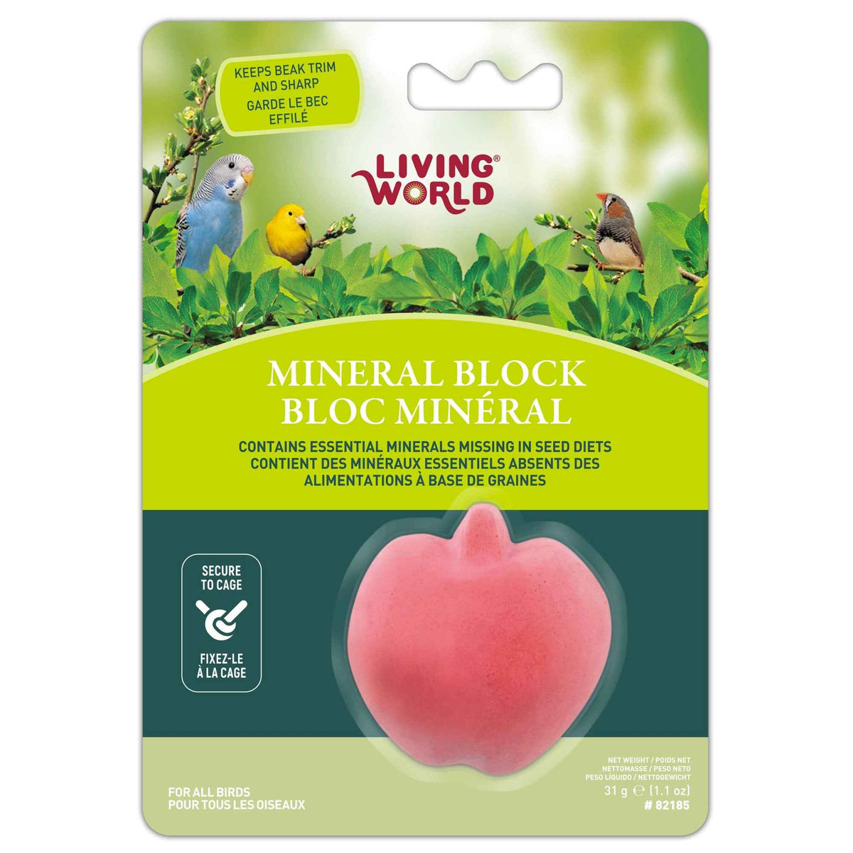 Living World Apple-Shaped Mineral Block - Birds