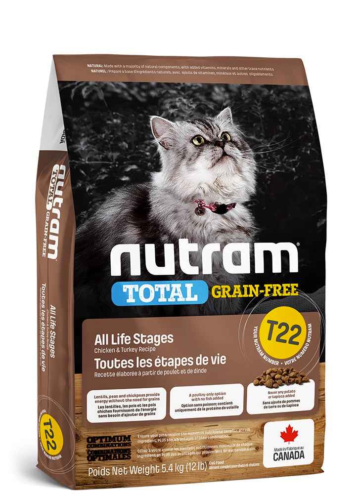 Nutram T22 Total Grain-Free Chicken & Turkey – Holistic Nutrition for Cats