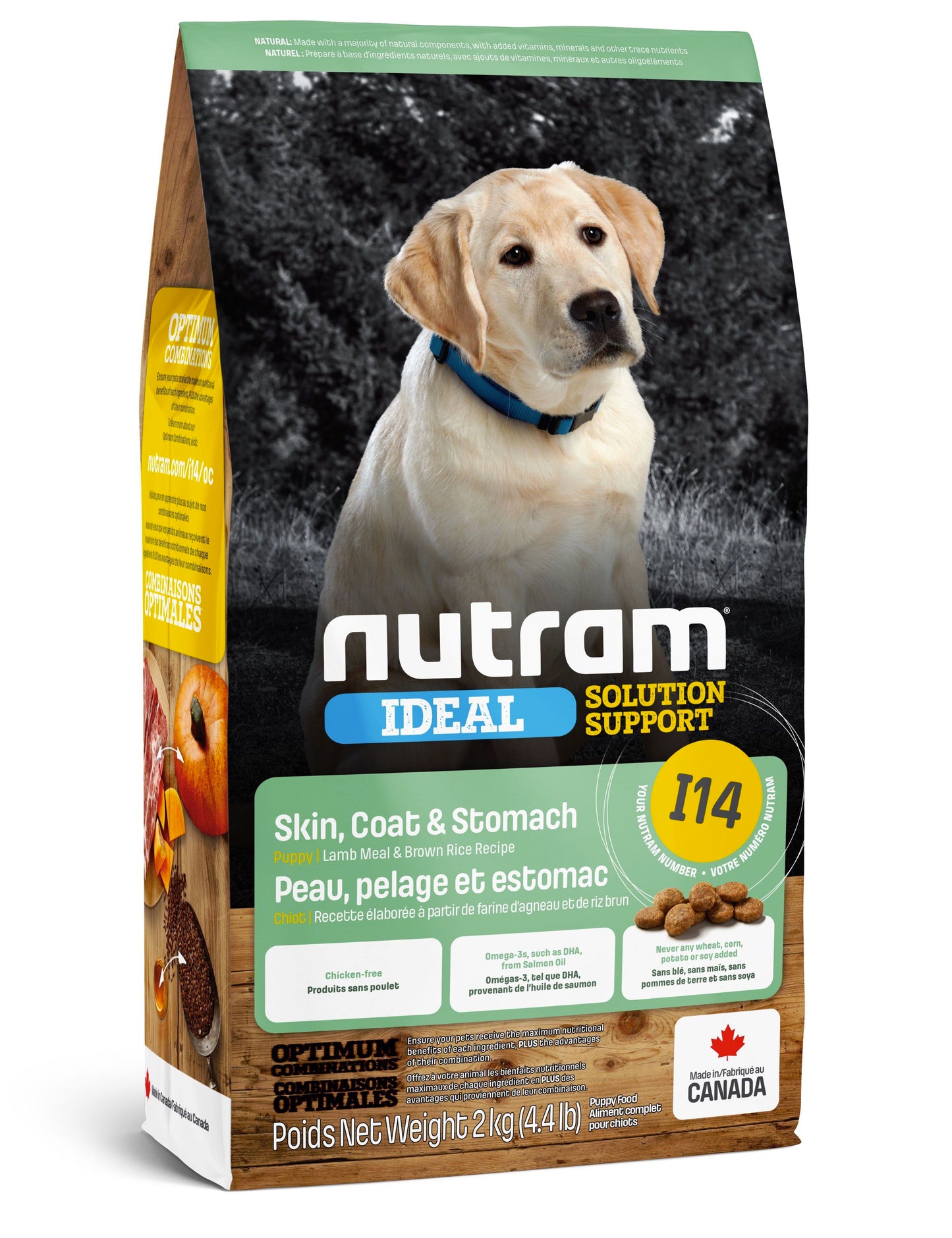 Nutram Ideal (I14) - Skin, Coat and Stomach Lamb and Brown Rice - Puppy Harmony Pet Supplies Scarborough