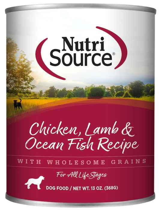 NutriSource - Chicken, Lamb & Ocean Fish - Holistic Canned Nutrition for Dogs