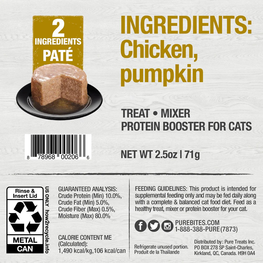 PureBites - Chicken & Pumpkin - Cat Food Harmony Pet Supplies Scarborough