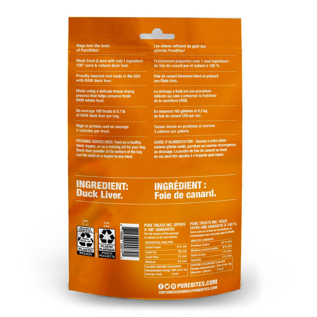 PureBites - Duck Freeze Dried - Dog Treats Harmony Pet Supplies Scarborough