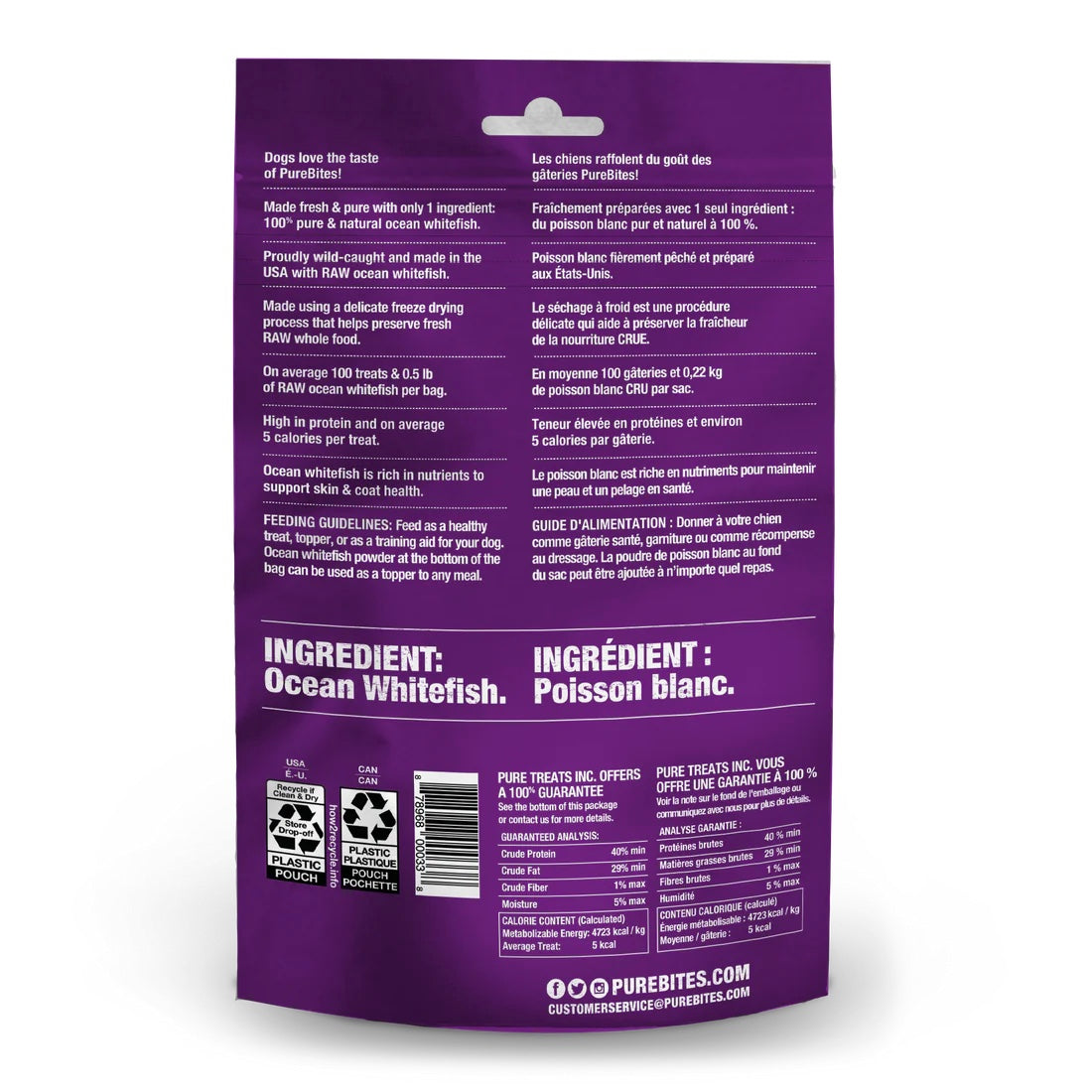 PureBites - Whitefish Freeze Dried - Dog Treats Harmony Pet Supplies Scarborough