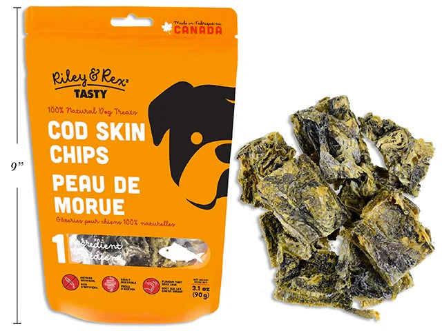 Riley & Rex Tasty - Cod Skin Chips - Dog Treats Harmony Pet Supplies Scarborough
