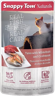 Snappy Tom Naturals – Tuna with Whitebait and Crabmeat (100g Pouch)
