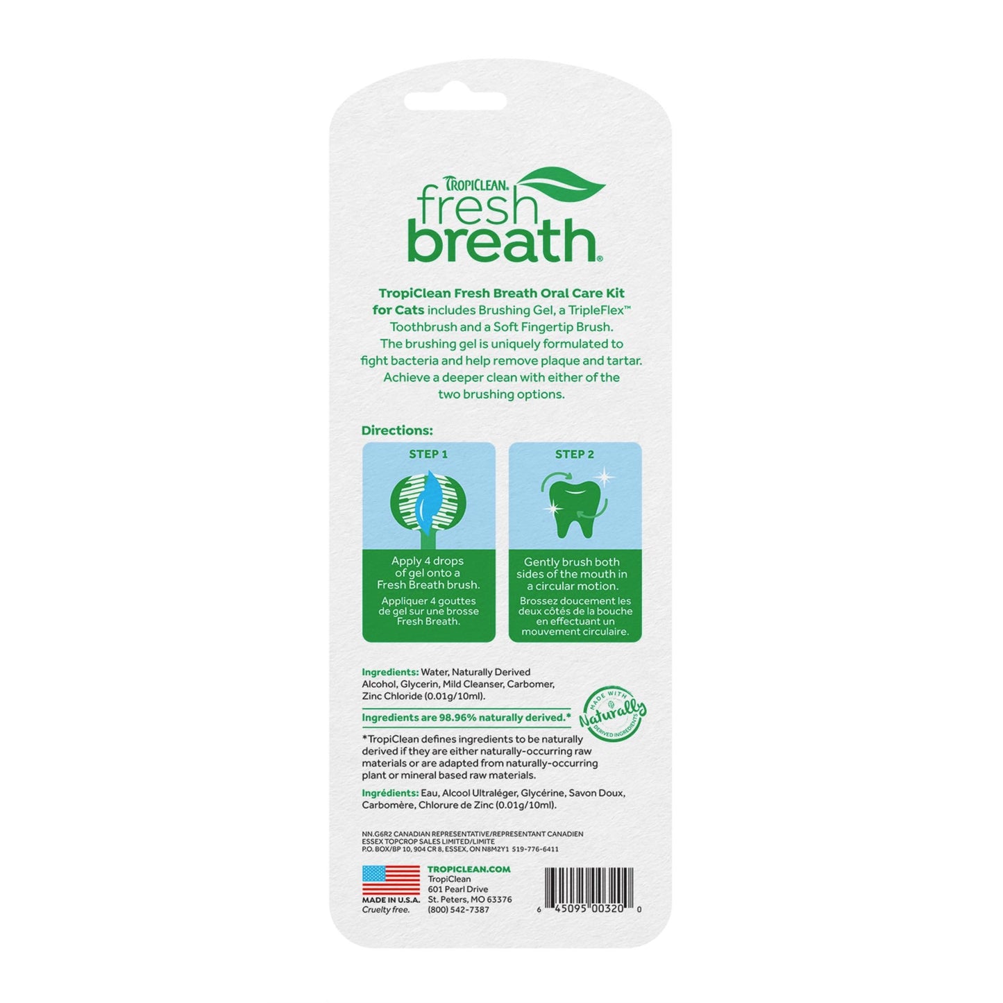 Tropiclean - Dental Care Kit - Cat Harmony Pet Supplies Scarborough