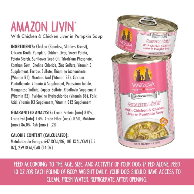 Weruva - Amazon Livin'- Chicken liver in Pumpkin Soup - Dog food