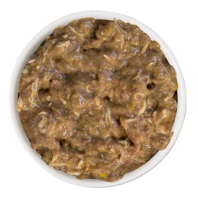 Weruva Cats in the Kitchen - Funk in the Trunk - Chicken and Pumpkin cat food texture in a bowl at Harmony Pet Supplies, Scarborough
