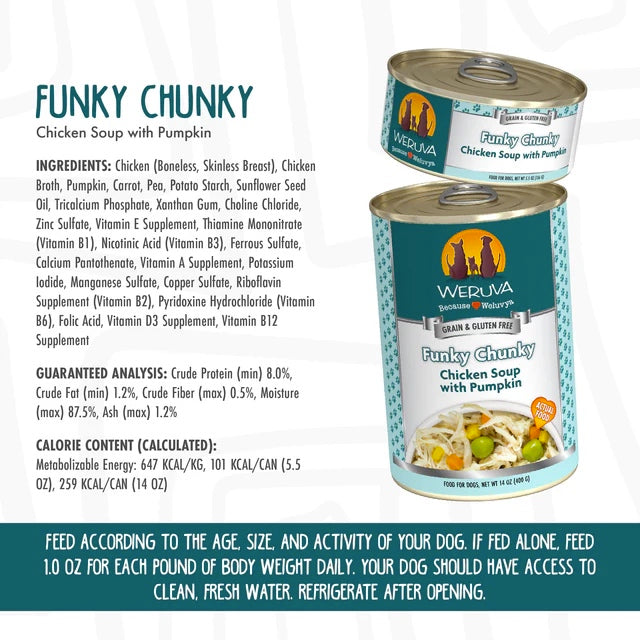 Weruva - Funky Chunky - Chicken Soup with Pumpkin - Dog Food Harmony Pet Supplies Scarborough