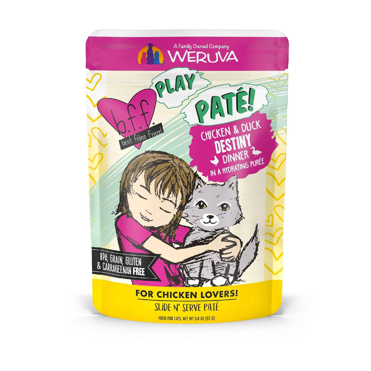 Weruva Slide n' Serve - Destiny - Chicken & Duck Pate - Cat Food pouch at Harmony Pet Supplies, Scarborough