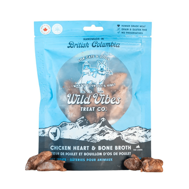 Wild Vibes Chicken Heart & Bone Broth Treats - Harmony Pet Supplies
