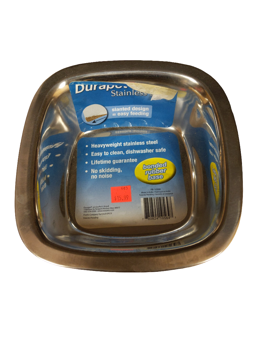 Durapet - SS Square Non Skid (M) Harmony Pet Supplies Scarborough