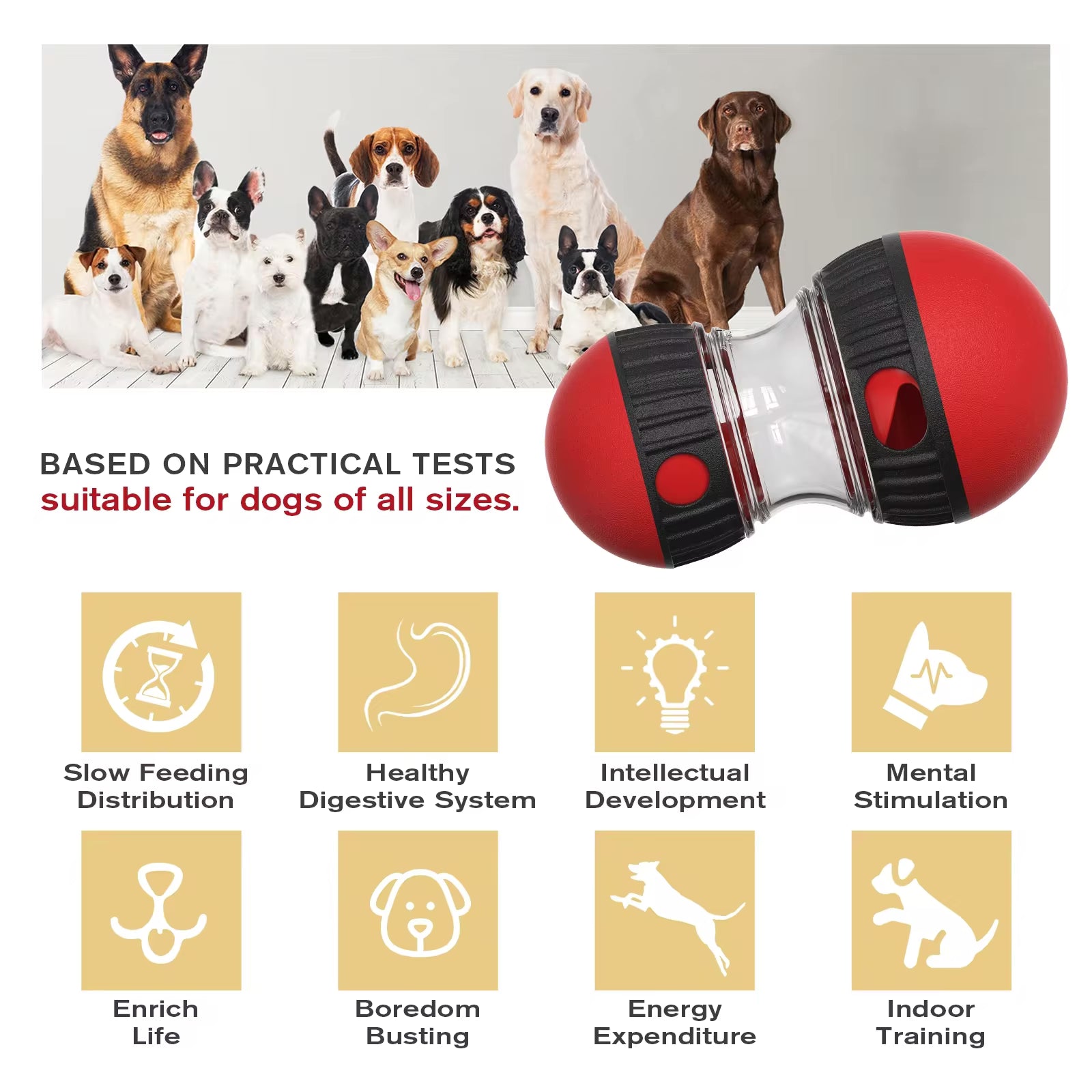 Interactive Slow Feeder Oval Toy – Dog Food Dispenser Harmony Pet Supplies Scarborough