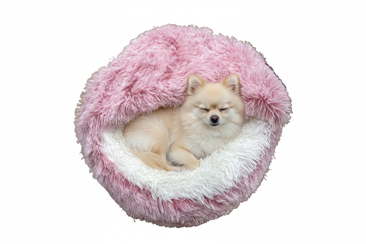 LuxurFurz - Plush Hooded Pet Bed