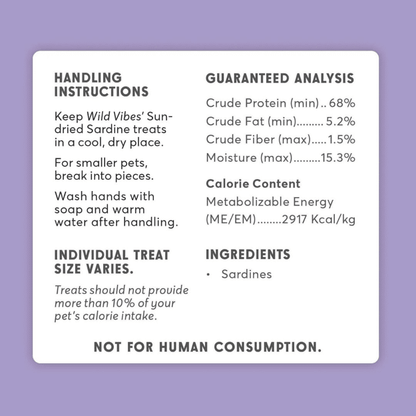 Wild Vibes Sun Dried Sardines Treats