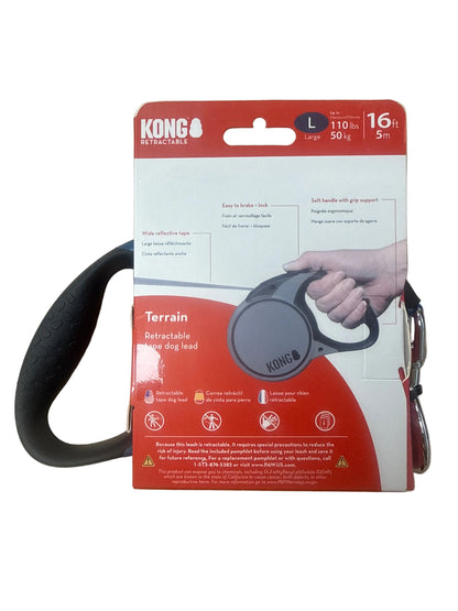 KONG - Retractable Tape Leash Terrain (Large - Blue / 5m up to 50KG) - Harmony Pet Supplies