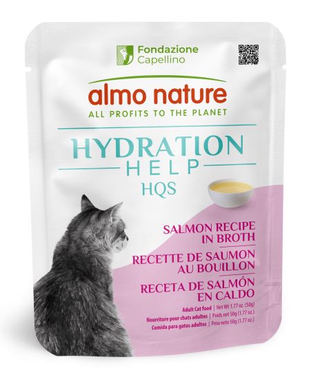 Almo Nature HQS Hydration Help - Salmon Recipe In Broth, Adult Cat Wet Food