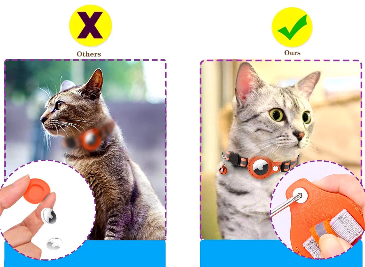 Pet AirTag Holder Collar – Anti-Loss for Cats & Dogs Harmony Pet Supplies Scarborough