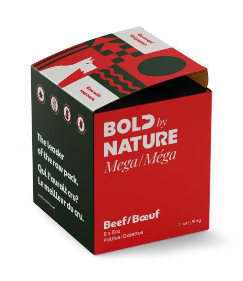 Bold By Nature, Mega, Raw Food For Dog - Beef Patties Harmony Pet Supplies Scarborough