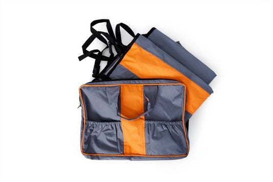 Bud'Z - Car Seat Covers Grey Orange - Dog Front