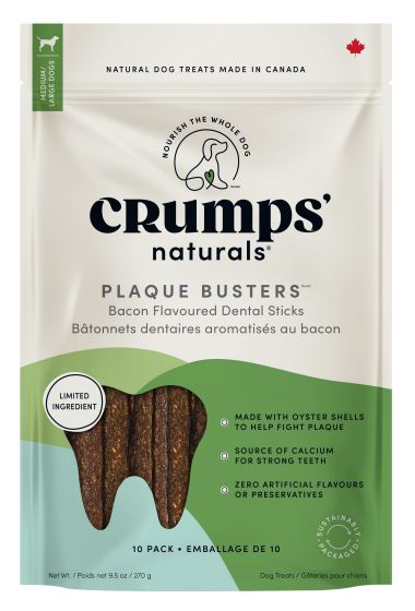 Crumps Plaque Busters - Bacon Flavoured - Dog Dental Sticks