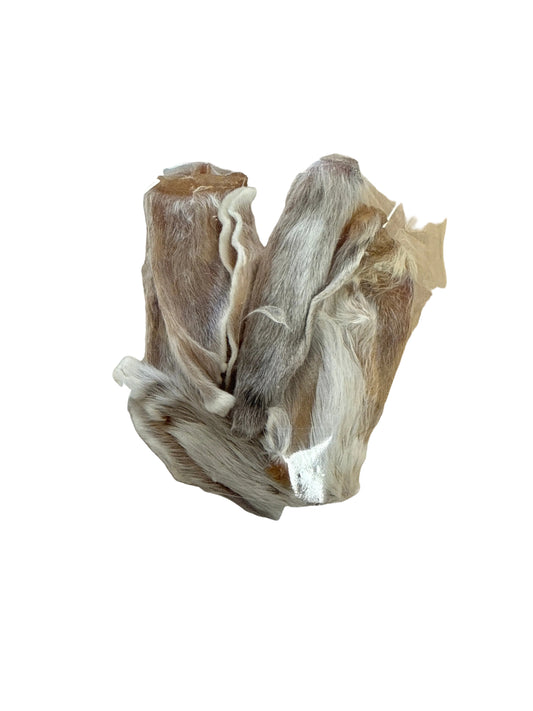 Dehydrated Rabbit Ear Dog Treat - Natural Hypoallergenic Pet Snack Scarborough Harmony Pet Supplies.