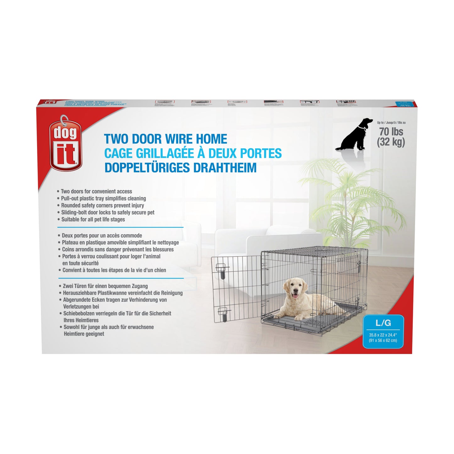 Dogit Two Door Wire Home Crates with divider Harmony Pet Supplies Scarborough