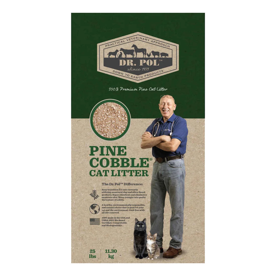 Dr. Pol - Premium Pine Cobble Cat Litter (25lb)